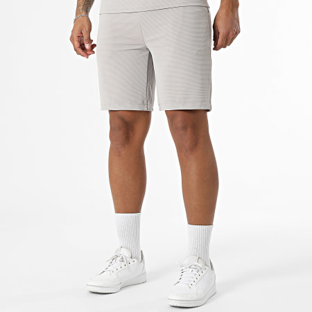 MTX - Ensemble Polo Manches Courtes Et Short Jogging Texturé 188 Gris