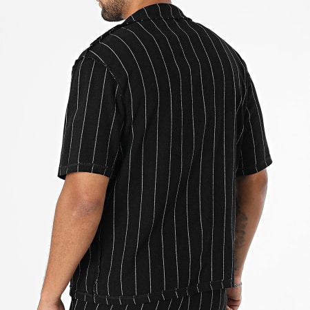 MTX - Ensemble De Chemise Manches Courtes Et Short Jogging A Rayures 208 Noir