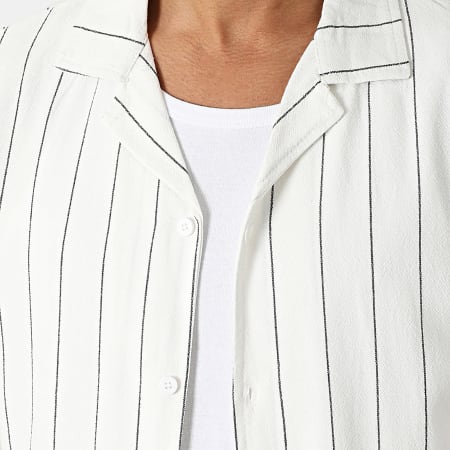 MTX - Ensemble De Chemise Manches Courtes Et Short Jogging A Rayures 208 Blanc