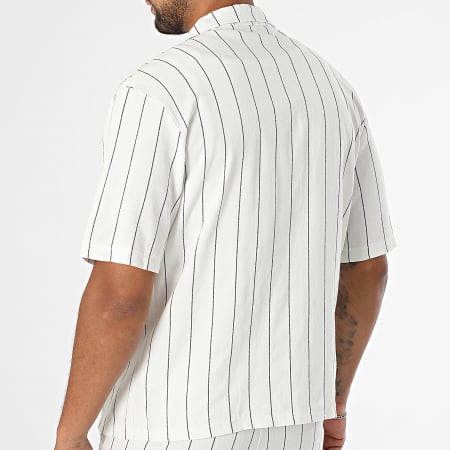 MTX - Ensemble De Chemise Manches Courtes Et Short Jogging A Rayures 208 Blanc