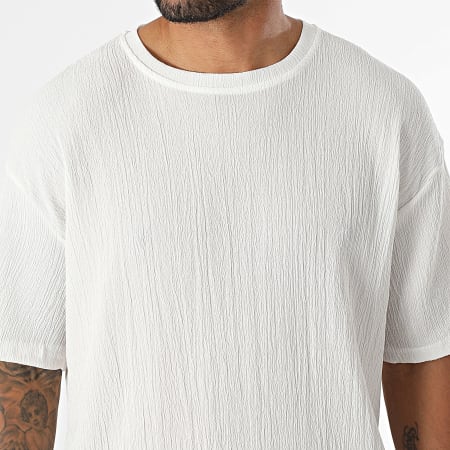 Classic Series - Ensemble Tee Shirt Et Pantalon Texturé 87A Blanc