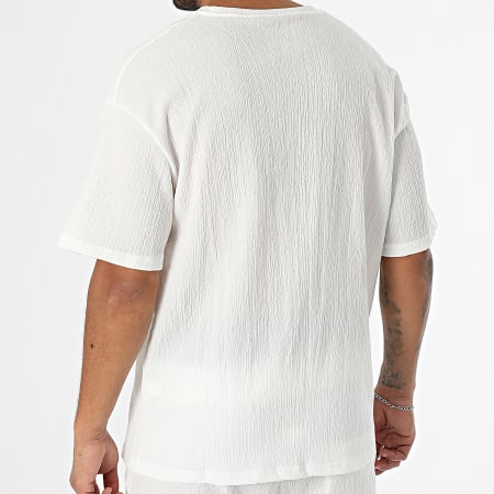 Classic Series - Ensemble Tee Shirt Et Pantalon Texturé 87A Blanc