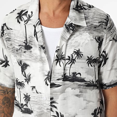 MTX - Ensemble Chemise Manches Courtes Et Short Jogging En Lin 836 Blanc Gris