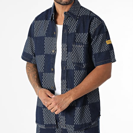 MTX - Ensemble Chemise Jean Manches Courtes Et Short Jean 18A Bleu Denim