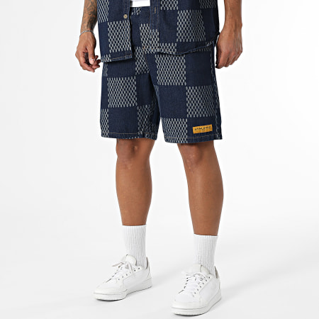MTX - Ensemble Chemise Jean Manches Courtes Et Short Jean 18A Bleu Denim
