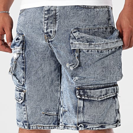 Uniplay - Pantalones cortos cargo vaqueros azules Jean 27B