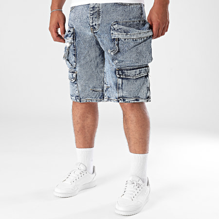 Uniplay - Pantalones cortos cargo vaqueros azules Jean 27B