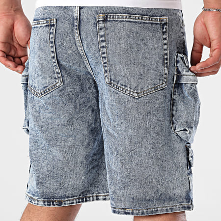 Uniplay - Pantalones cortos cargo vaqueros azules Jean 27B