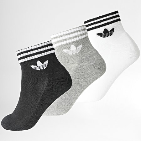 Adidas Originals - 3 paar enkelsokken met 3 strepen JV7437 zwart grijs wit