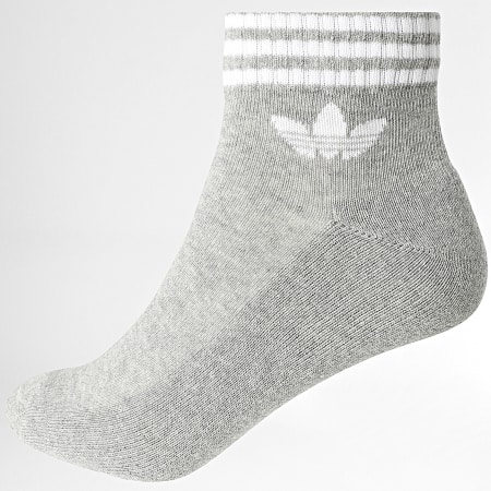 Adidas Originals - 3 paar enkelsokken met 3 strepen JV7437 zwart grijs wit