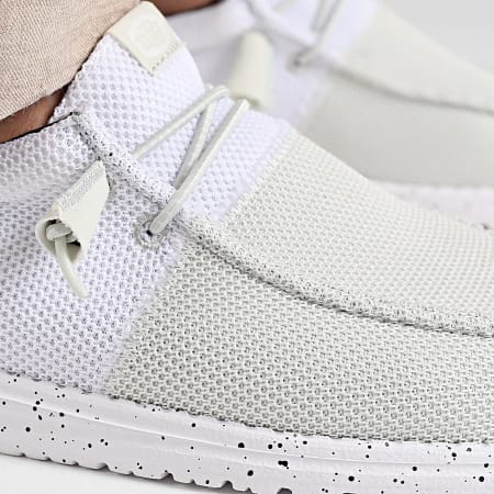 Hey Dude - Mocassins Wally Tri Varsity Mesh White Black