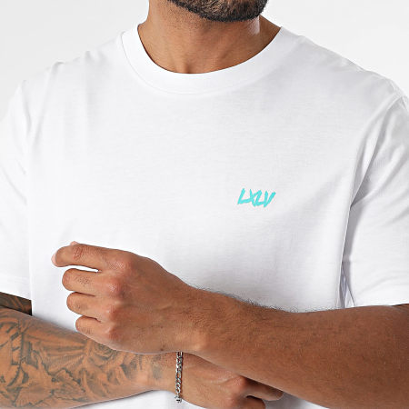 Luxury Lovers - Camiseta Oversize South Beach Motors Club Blanco Turquesa