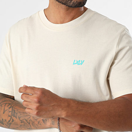 Luxury Lovers - Camiseta oversize South Beach Motors Club Beige Turquesa