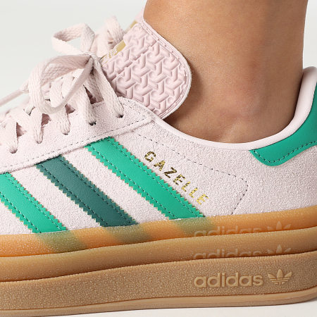 Adidas Originals - Baskets Femme Gazelle Bold JR5952 Almost Pink Court Green Gold Metallic