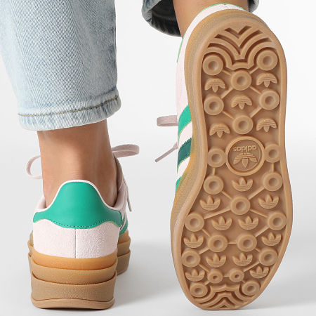 Adidas Originals - Baskets Femme Gazelle Bold JR5952 Almost Pink Court Green Gold Metallic
