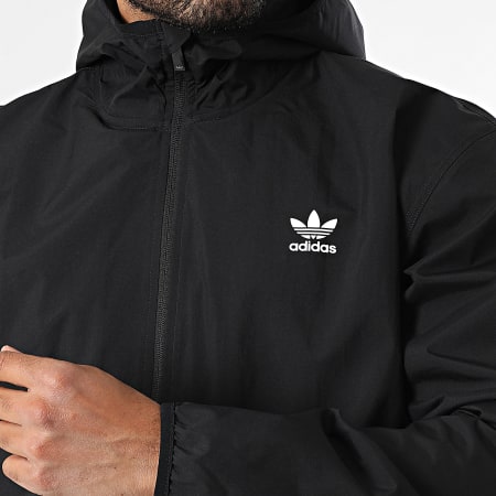 Adidas Originals - Essentials JW1055 Black Hooded Zip Jacket - Ryses