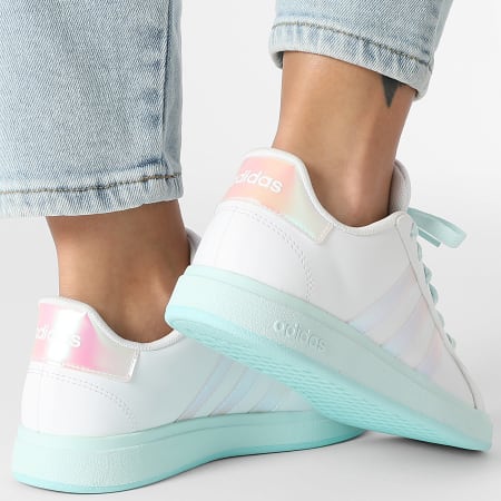 Adidas Sportswear - Baskets Femme Grand Court 2.0 K JR6097 Footwear White Flash Aqua Halo Mint