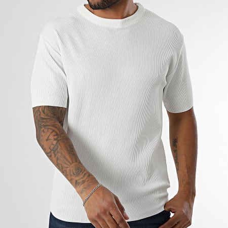 Mackten - Tee Shirt Côtelé 45 Blanc