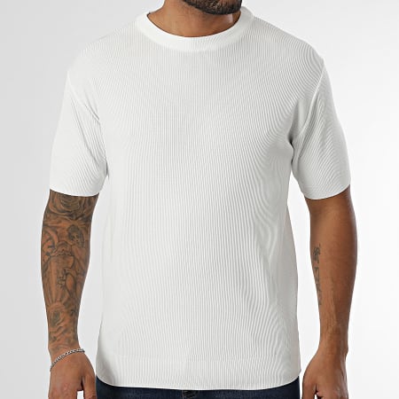 Mackten - Tee Shirt Côtelé 45 Blanc