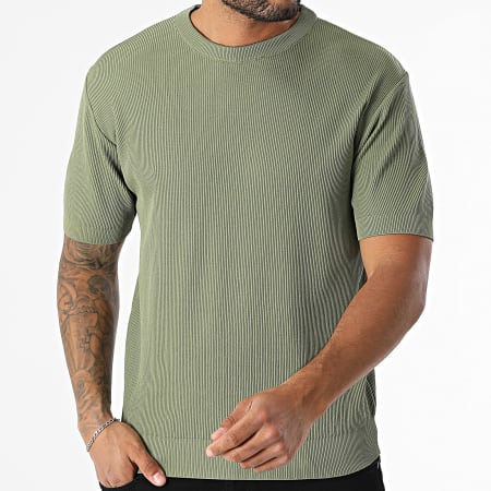 Mackten - Tee Shirt Côtelé 45 Vert Kaki