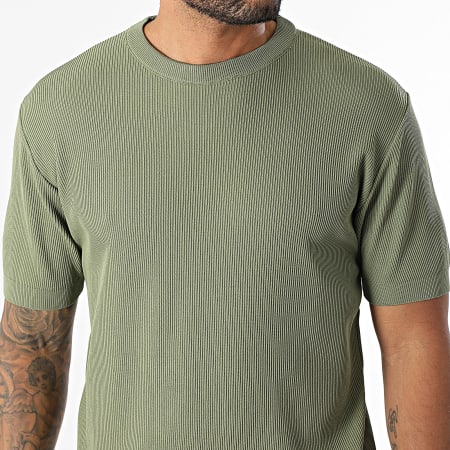 Mackten - Tee Shirt Côtelé 45 Vert Kaki