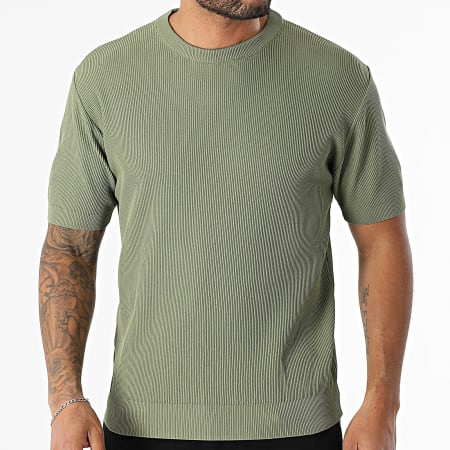 Mackten - Tee Shirt Côtelé 45 Vert Kaki