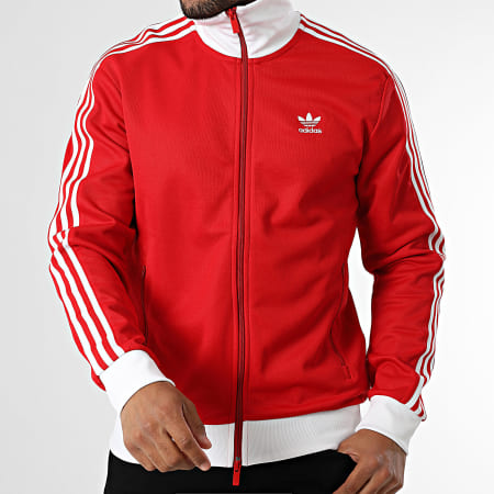 Adidas Originals - Veste Zippée A Bandes Classic TT IM4511 Rouge Blanc