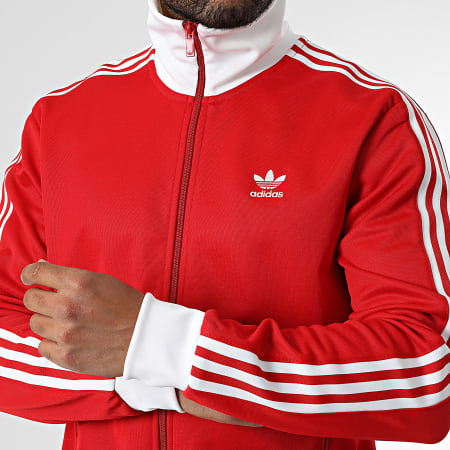 Adidas Originals - Veste Zippée A Bandes Classic TT IM4511 Rouge Blanc
