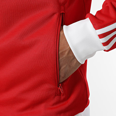 Adidas Originals - Veste Zippée A Bandes Classic TT IM4511 Rouge Blanc