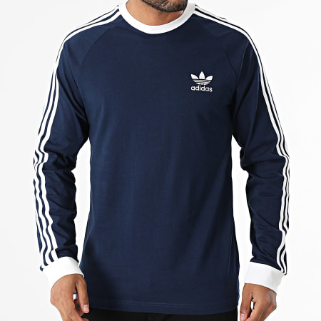 Adidas Originals - Tee Shirt Manches Longues 3 Stripes IM9428 Bleu Marine