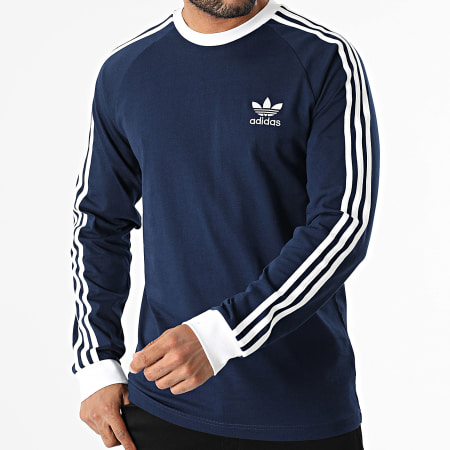 Adidas Originals - Tee Shirt Manches Longues 3 Stripes IM9428 Bleu Marine