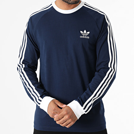 Adidas Originals - Tee Shirt Manches Longues 3 Stripes IM9428 Bleu Marine