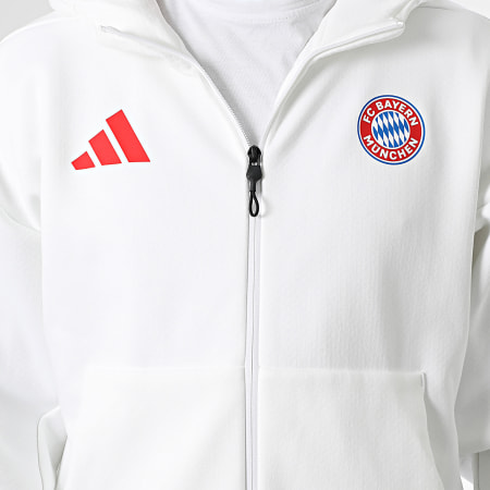 Adidas Sportswear - Veste Zippée Capuche FC Bayern Munich JM9439 Blanc