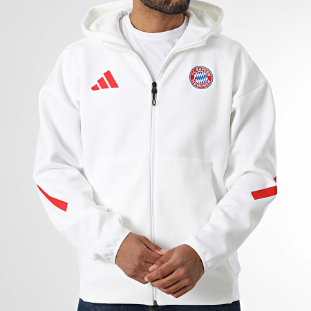 Adidas Sportswear - Veste Zippée Capuche FC Bayern Munich JM9439 Blanc