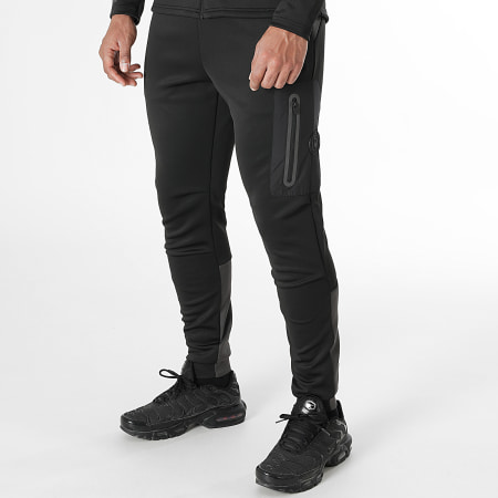 Comme Des Loups - Turbo Hooded Zip Jacket en Joggingbroek Set Zwart Houtskool Grijs