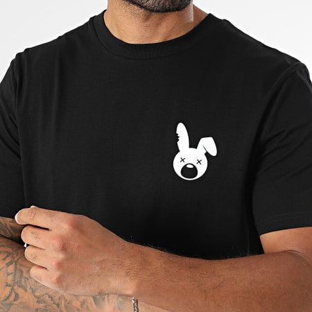 Sale Môme Paris - Ensemble Tee Shirt Et Short Jogging Lapin Spray Noir Rose Fluo