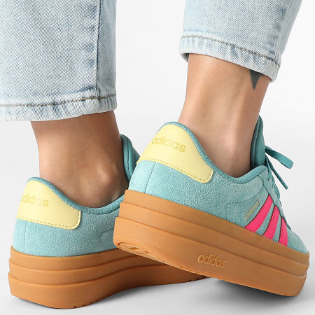 Adidas Sportswear - Baskets Femme VL Court Bold JQ5634 Powder Teal Shock Pink Powder Yellow