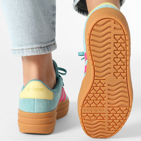 Adidas Sportswear - Baskets Femme VL Court Bold JQ5634 Powder Teal Shock Pink Powder Yellow