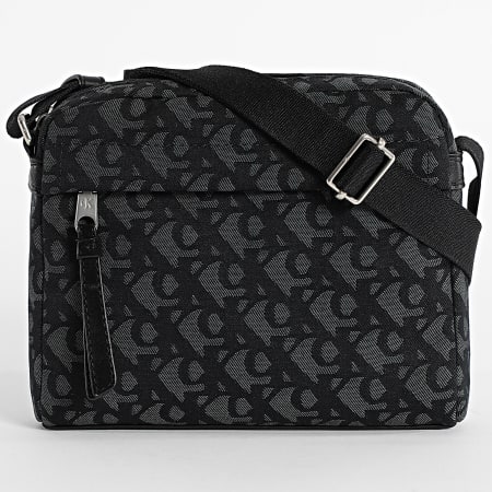 Calvin Klein - Sacoche Slouched Monogram Mini Zip LV04G3175G Noir Gris Anthracite