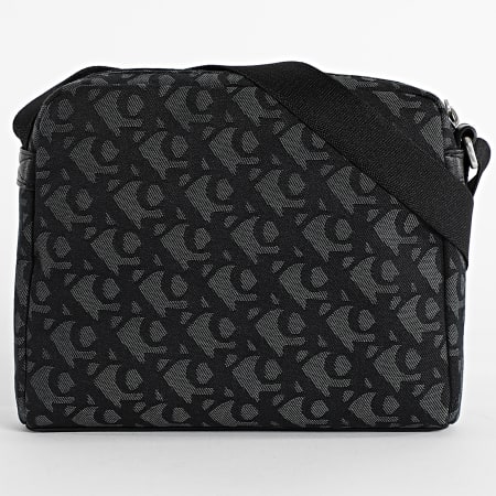 Calvin Klein - Sacoche Slouched Monogram Mini Zip LV04G3175G Noir Gris Anthracite