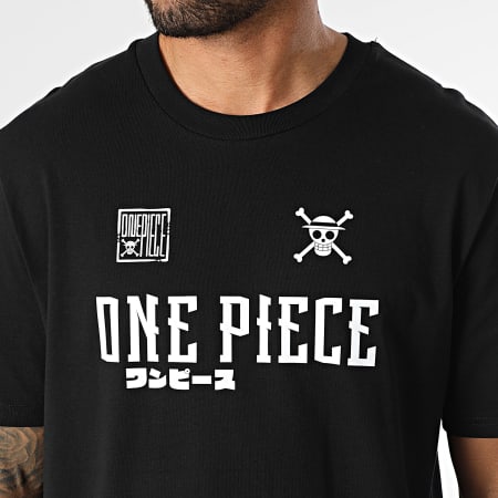 One Piece - Tee Shirt Oversize Large Hybrid Noir Blanc