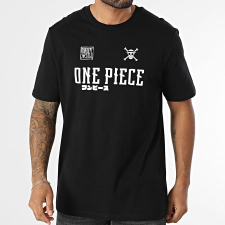 One Piece - Tee Shirt Oversize Large Hybrid Noir Blanc