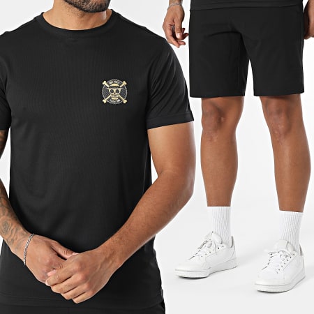 One Piece - Ensemble Maillot Et Short Jogging Tech Badge Black Noir Doré