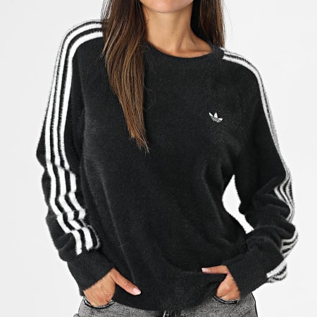 Adidas Originals Pull Femme A Bandes Holiday JX7813 Noir Blanc