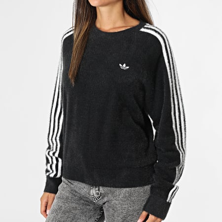 Adidas Originals Women's Holiday Striped Sweater JX7813 Black