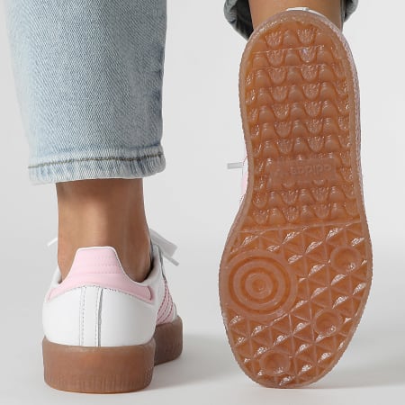 Adidas Originals - Zapatillas Mujer Sambae J JQ1237 Calzado Blanco Claro Rosa Oro Metálico