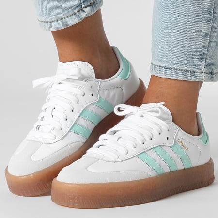 Adidas Originals - Baskets Femme Sambae J JQ1314 Footwear White Clear Mint Gold Metallic