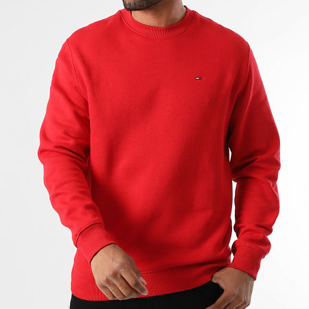 Tommy Jeans - Sweat Crewneck Flag 0741 Rouge