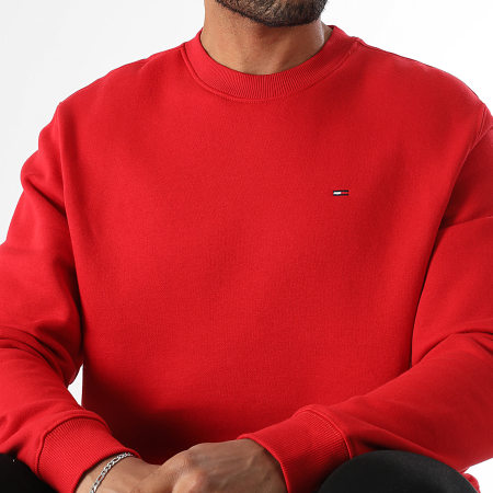 Tommy Jeans - Sweat Crewneck Flag 0741 Rouge