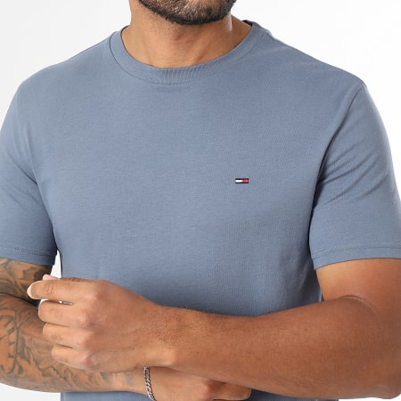 Tommy Jeans - Lot De 2 Tee Shirts Slims Jersey 0687 Blanc Bleu